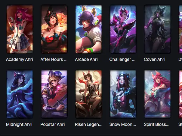 EUW +479 SKINS(Rizen Legend ahri et plus) ⸱ +100k BE ⸱ Argent I